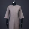 A pencil stripe, Brown, Front flap, combat patch pocket, 3/4 sleeve details African senator kaftan native.