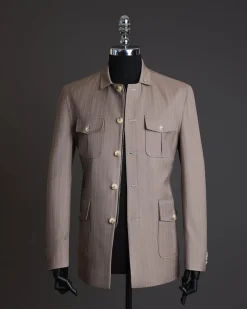 A Pencil Stripe, “Combat” Brown Jacket.