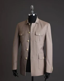 A Pencil Stripe, “Combat” Brown Jacket.