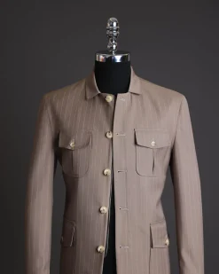 A Pencil Stripe, “Combat” Brown Jacket.