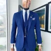 A Pin Stripe, Admiral, and Skye Blue Mix: Jorgecarli Super 140’s “Board Room” notch lapel suit