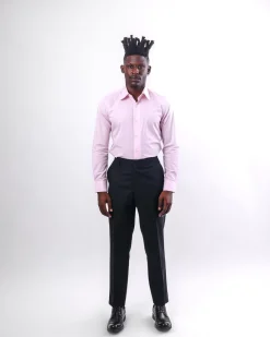 A Pink, vintage club collar shirt.