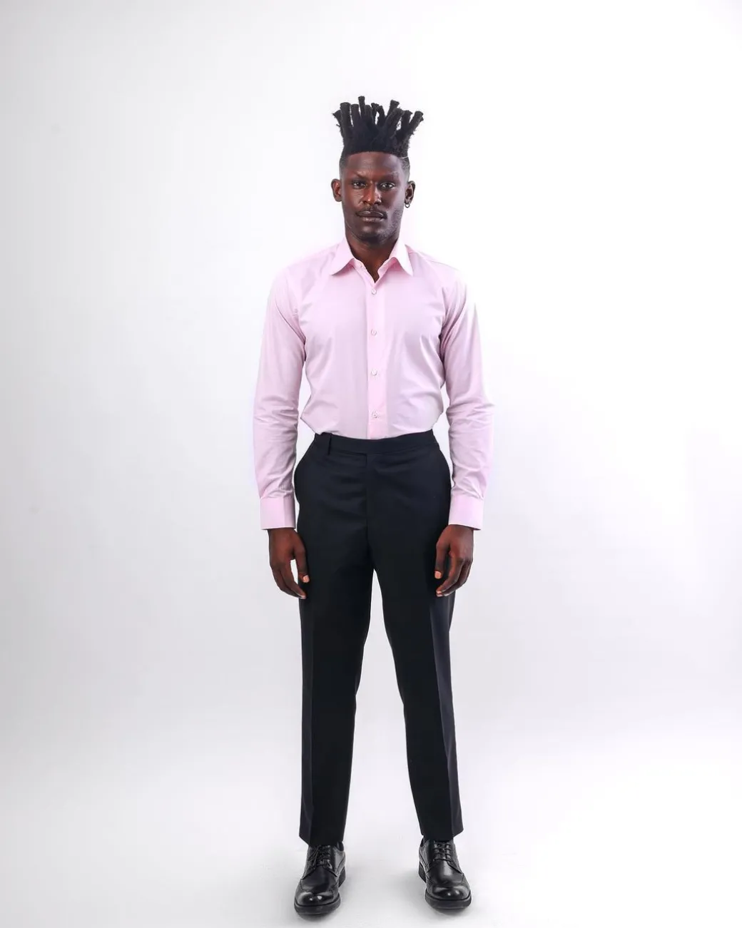 A Pink, vintage club collar shirt.