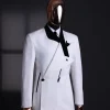A Polished chinos “pride & prejudice”, double breasted deconstructed dropping lapel suit