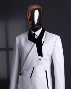A Polished chinos “pride & prejudice” double breasted deconstructed dropping lapel suit