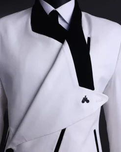 A Polished chinos “pride & prejudice” double breasted deconstructed dropping lapel suit