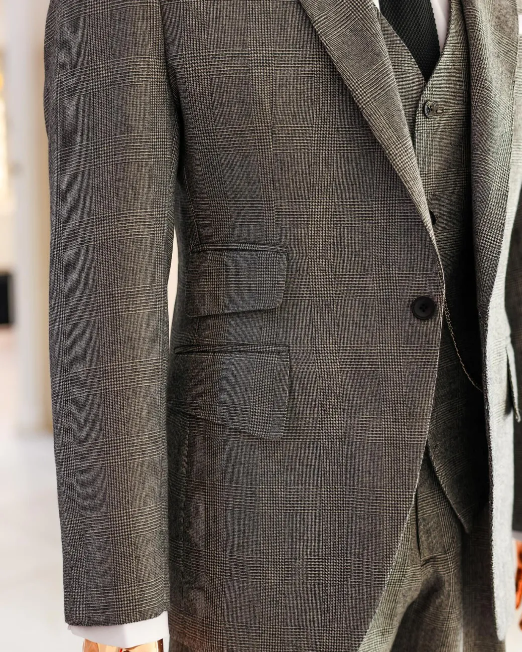 A Prince Of Wales Check Business Suit.
