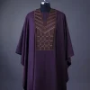 A Rasin purple, layered octagon embroidery detailing Agbada