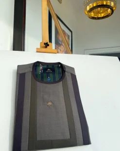 A related shade of brown rectangular front, invisible zip-neck senator kaftan native.