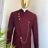 A Reloaded Burgundy Separated Buttons “French” Safari Suit