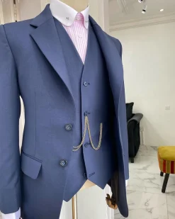 A Reloaded Irish “Board Room” Navy Blue 3-piece Notch Lapel Corporate Suit.