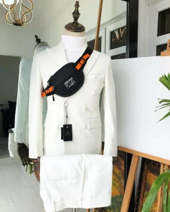 A Reloaded Ivory White “Ivorian” Double Breasted Suit