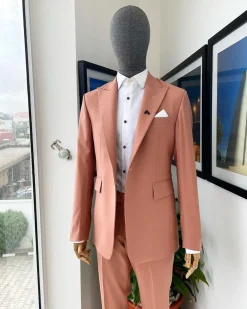 A Reloaded Mauve peak lapel business suit