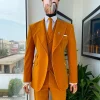 A Reloaded Monochrome “Peaky Blinders” Hand Knitted Soaked Italian Velvet Ochre Yellow Peak Lapel Suit
