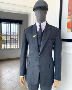A reloaded “peaky blinder” Jorgecarli classic super 140’s fabric shadow grey notch lapel suit