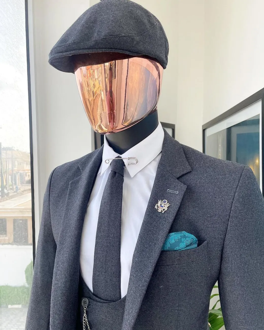 A reloaded “peaky blinders” Iron Grey Jorgecarli Super 140’s- “Board Room” notch lapel suit