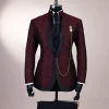 A Reloaded “Pope” Monochrome Black And Burgundy Suit