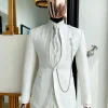 A Reloaded “Pope” Monochrome Ivory White Single Button Bishop Neck Suit