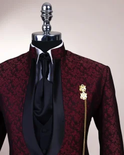 A Reloaded “Pope” Monochrome Black And Burgundy Suit
