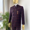 A Reloaded red and black check “French” double breasted safari suit