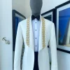 A reloaded “Vegas” Monochrome Ivory White Shawl Lapel Suit