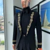 A reloaded “Vegas” Monochrome Charcoal black peak lapel Suit