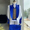 A Reloaded White And Blue silk “showman” trench Suit