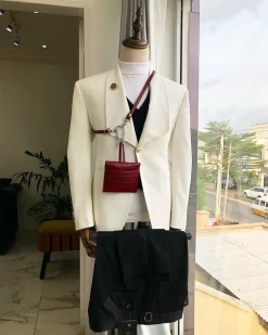 A Reloaded “White Ivorian” White Tuxedo Suit