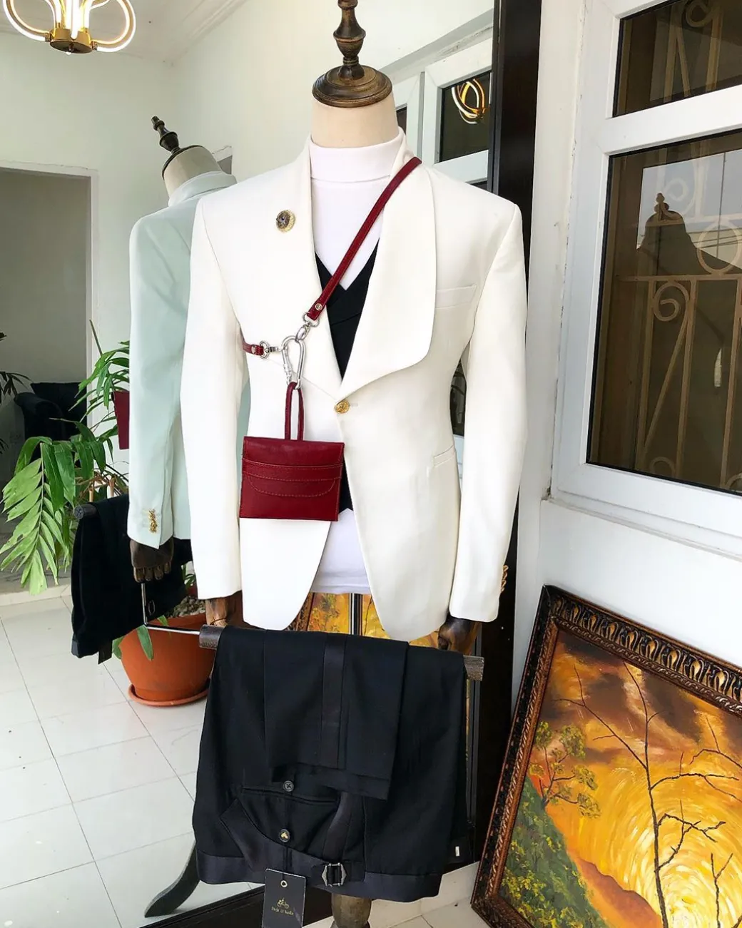 A Reloaded “White Ivorian” White Tuxedo Suit