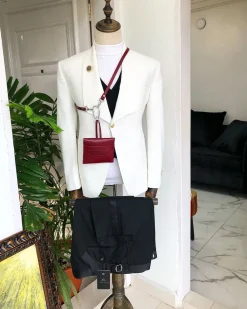 A Reloaded “White Ivorian” White Tuxedo Suit