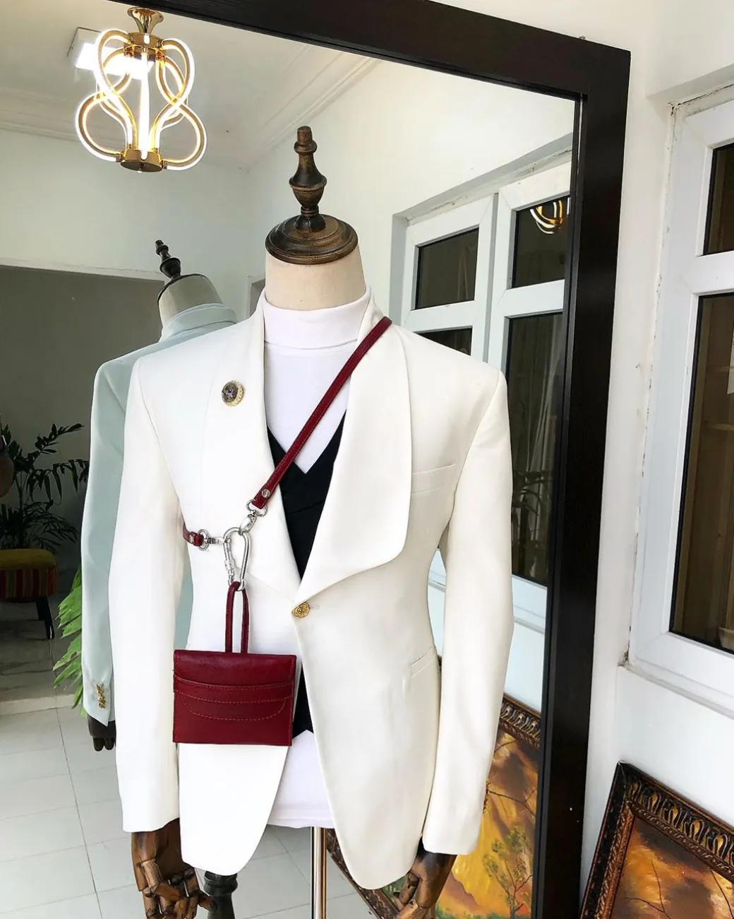 A Reloaded “White Ivorian” White Tuxedo Suit