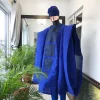 A Royal Blue Embroidery with Swarovski stones Aso Oke Agbada