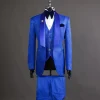 A Royal Blue Shawl Lapel Tuxedo Suit