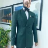A Sacramento Green, Dispersed Floral Tuxedo Shawl Lapel Tuxedo Suit