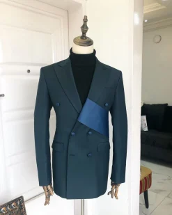 A Sacramento Green “Oranmiyan“ Double Breasted Peak Lapel Suit