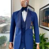 A Sapphire Blue Shawl Lapel Tuxedo Suit