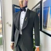 A Seaweed Green Shawl Satin Taped Lapel Tuxedo Suit.