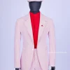 A seersucker (rail road stripe) notch lapel suit with patch pocket