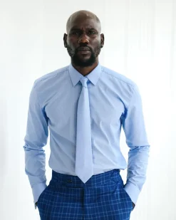 A Skye Blue Checkered Shirt