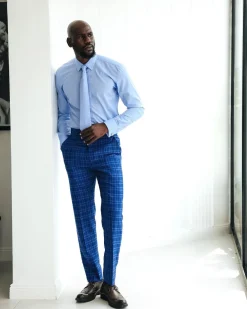 A Skye Blue Checkered Shirt