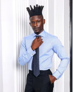 A Skye Blue, Cut-Away Collar Business Shirt