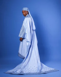 A Skye Blue, “Mansa” Spiral And Basket, Front Cut With Tail Embroidery Details Tagbada
