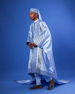 A Skye Blue, “Mansa” Spiral And Basket, Front Cut With Tail Embroidery Details Tagbada