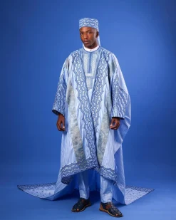 A Skye Blue, “Mansa” Spiral And Basket, Front Cut With Tail Embroidery Details Tagbada