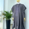A Space grey with black and Grey dotted embroidery design Agbada