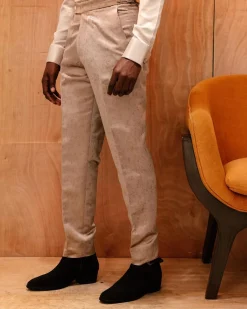 A Splash of brown and gold jacquard Pant