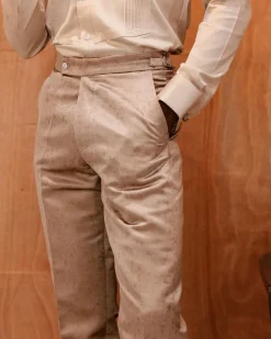 A Splash of brown and gold jacquard Pant
