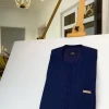A Stripe Navy Blue and red kaftan with pen hole details and Sokoto