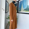 A Tawny Brown, Zip Line Flap, High Cuff Detailing African Senator Kaftan Native.