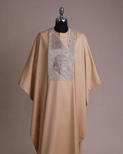 A Tortilla town, roaring godzilla metallic wire embroidery details Agbada